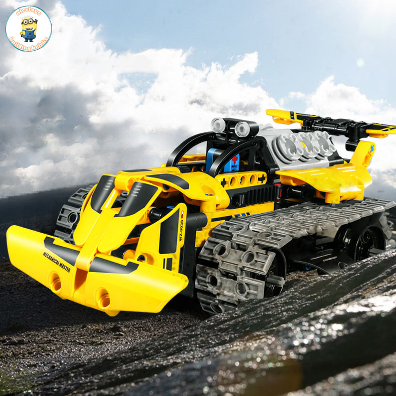 Đồ Chơi Lắp Ráp Kiểu Lego TECHNIC Mô Hình Máy Xúc, Xe Ben Công Trường 3in1 Điều Khiển Từ Xa RC No.8038 Với 542 Mảnh Ghép