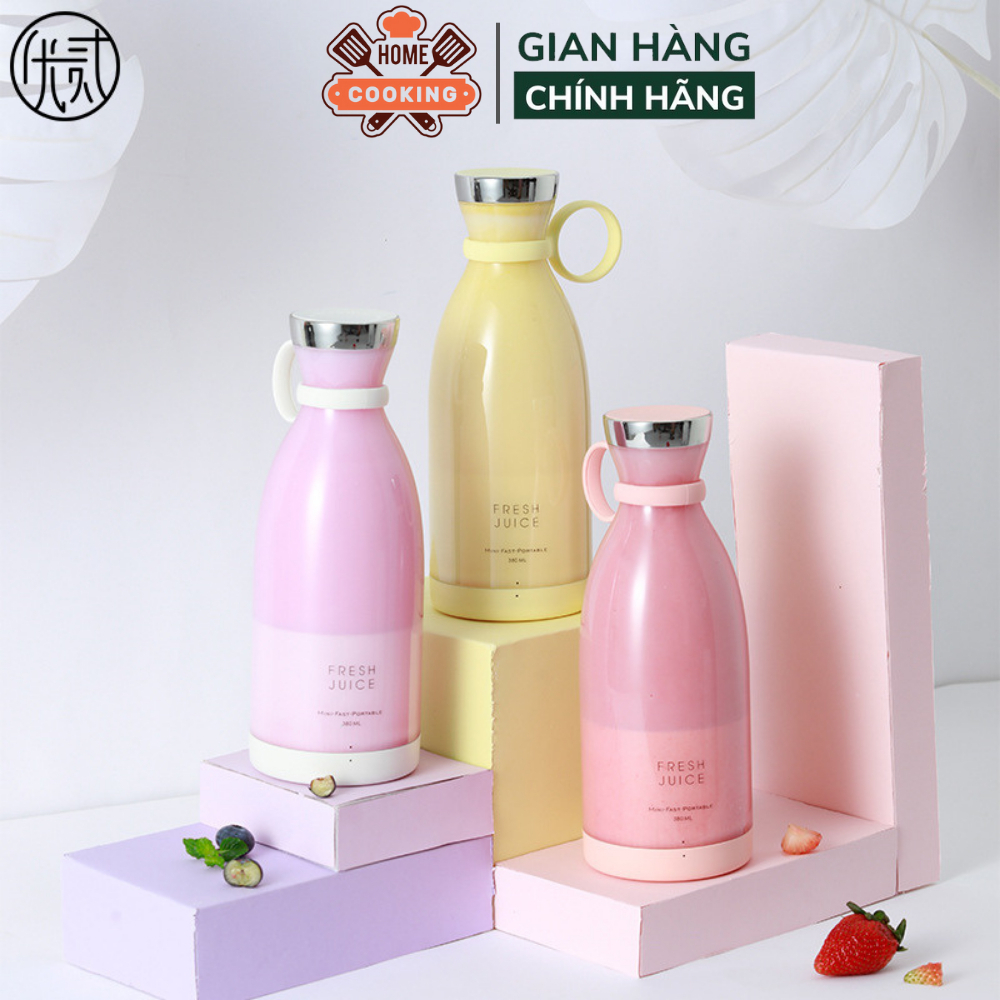 Máy xay sinh tố cầm tay ST4, máy say sinh tố sạc pin không dây dung lượng pin 1400mAh, vệ sinh dễ dàng có dây cầm