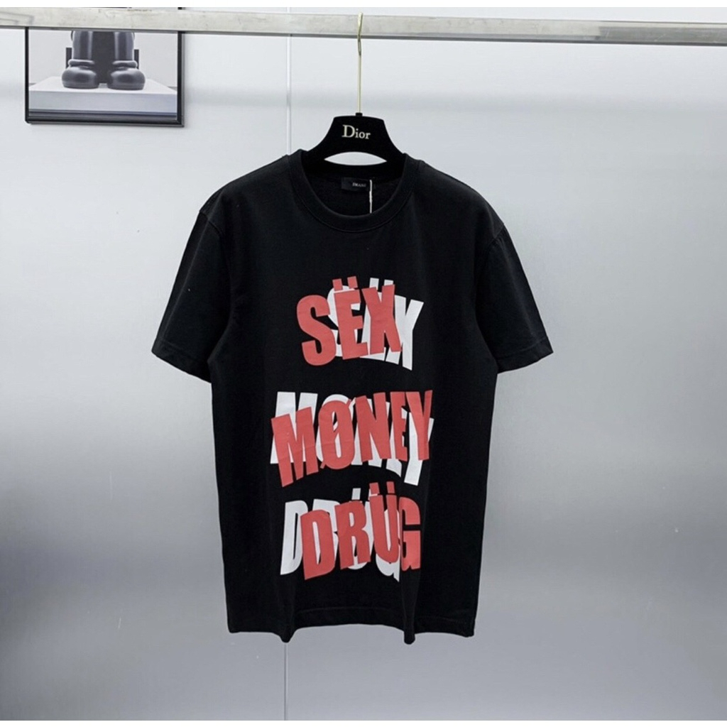 Áo phông nam nữ Premium cotton co dãn in chữ Sex Money Brug bóng hottrend mùa hè 2023