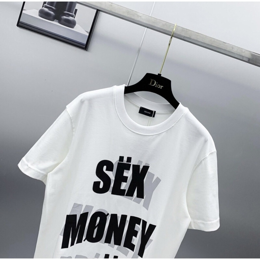 Áo phông nam nữ Premium cotton co dãn in chữ Sex Money Brug bóng hottrend mùa hè 2023