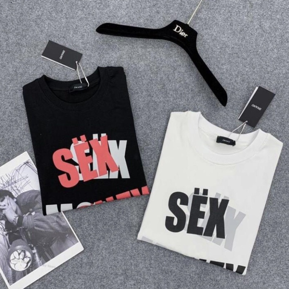 Áo phông nam nữ Premium cotton co dãn in chữ Sex Money Brug bóng hottrend mùa hè 2023