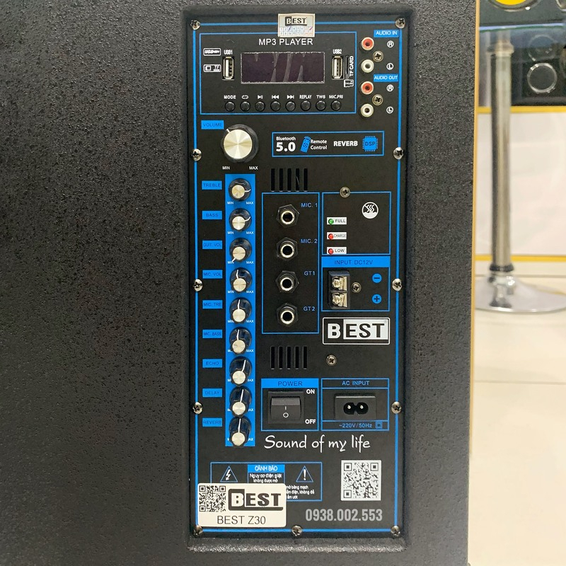 Loa Kéo Karaoke BEST    Chính hãng - Tặng 2 Micro Không Dây UHF