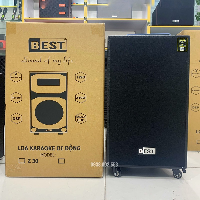Loa Kéo Karaoke BEST    Chính hãng - Tặng 2 Micro Không Dây UHF