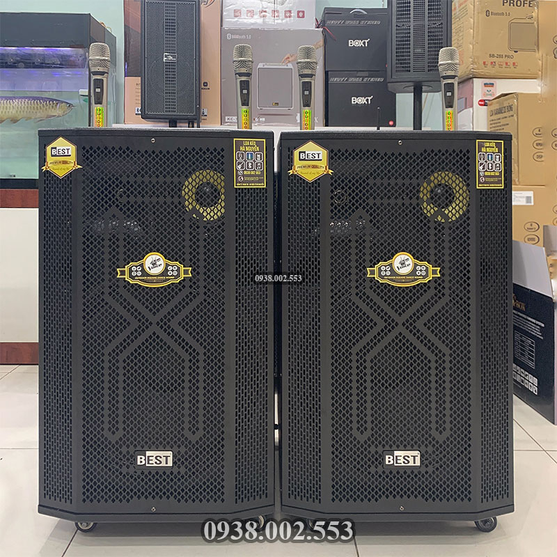 Loa Kéo Công Suất Lớn BEST   Tặng 2 Micro Không Dây UHF