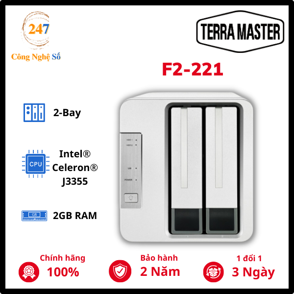 Thiết bị lưu trữ mạng NAS TERRAMASTER F2-221