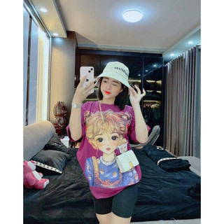Đồ bộ nữ, sét bộ bigsize Hằng Moon, sét lửng in 3D bé gái búi tóc cute