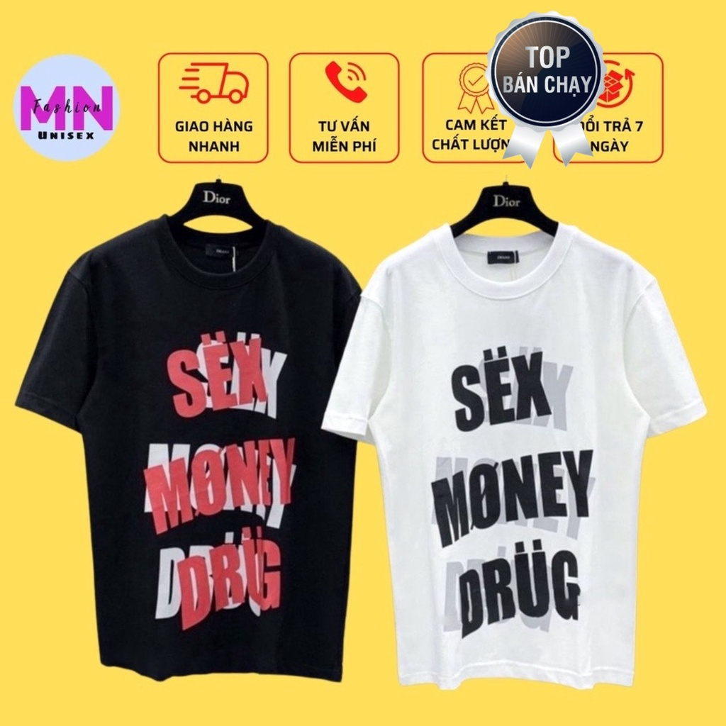 Áo Phông Nam Nữ In Nổi Chữ Sex Money Drug . Áo Phông Tay Lỡ Nam Nữ From Rộng N124