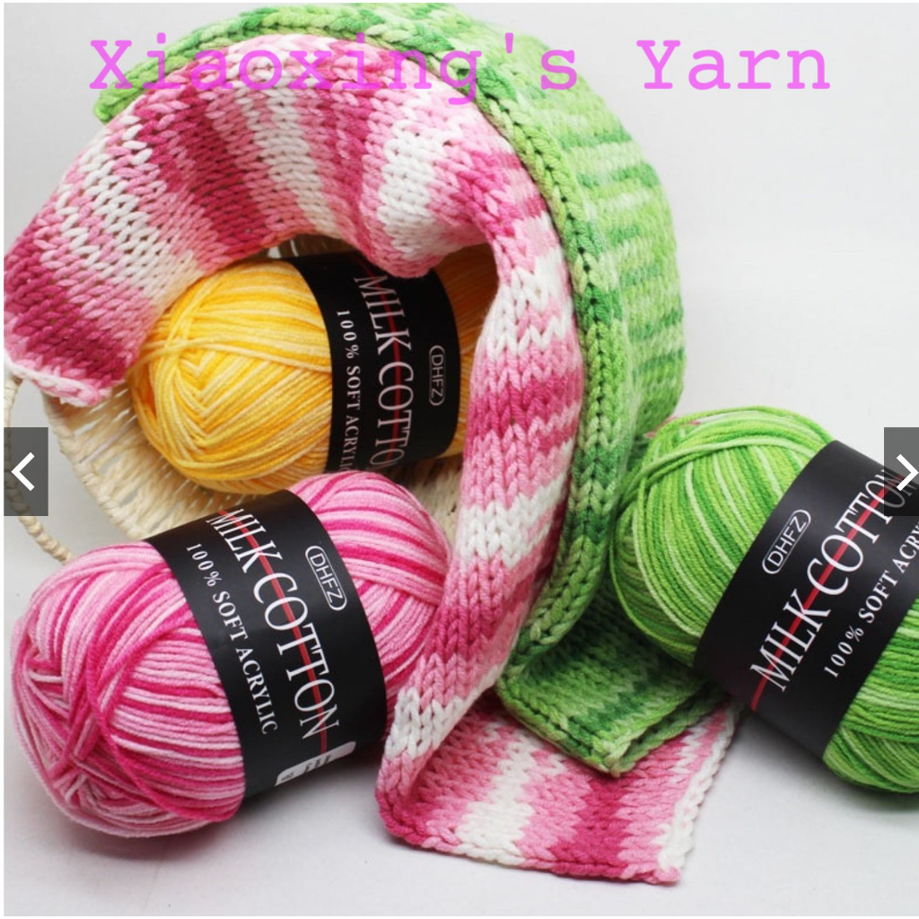 Len loang màu milk cotton 50gr mác đen loại 1 - Đan móc khăn áo choàng cơ bản | Xiaoxing's Yarn