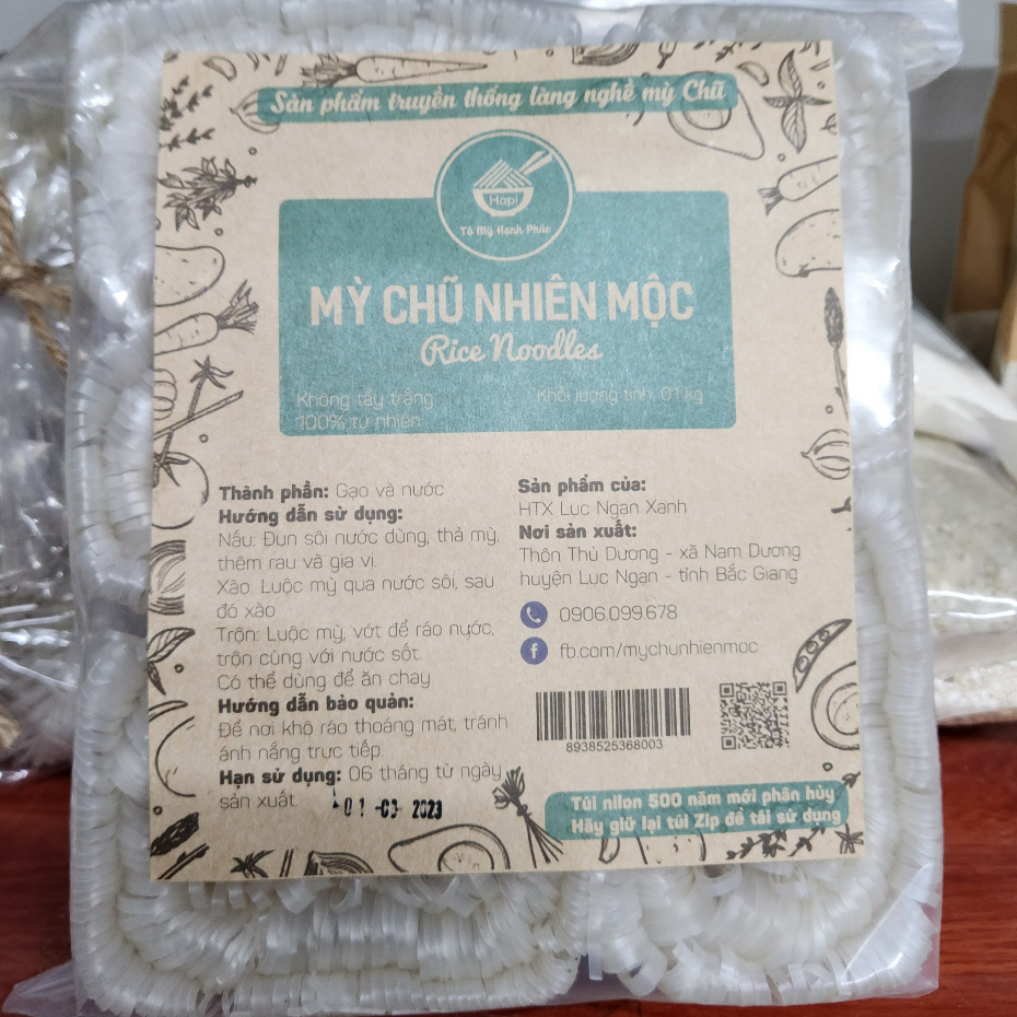 Mỳ Chũ Trắng  Nhiên Mộc gói 1kg - Hạn dùng: 11/2024