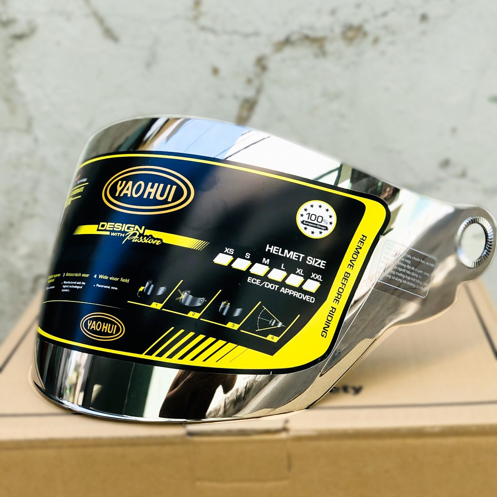 Kính thay thế cho mũ bảo hiểm 3/4 Asia M115 và Asia M168 - Phiên bản khói và tráng gương