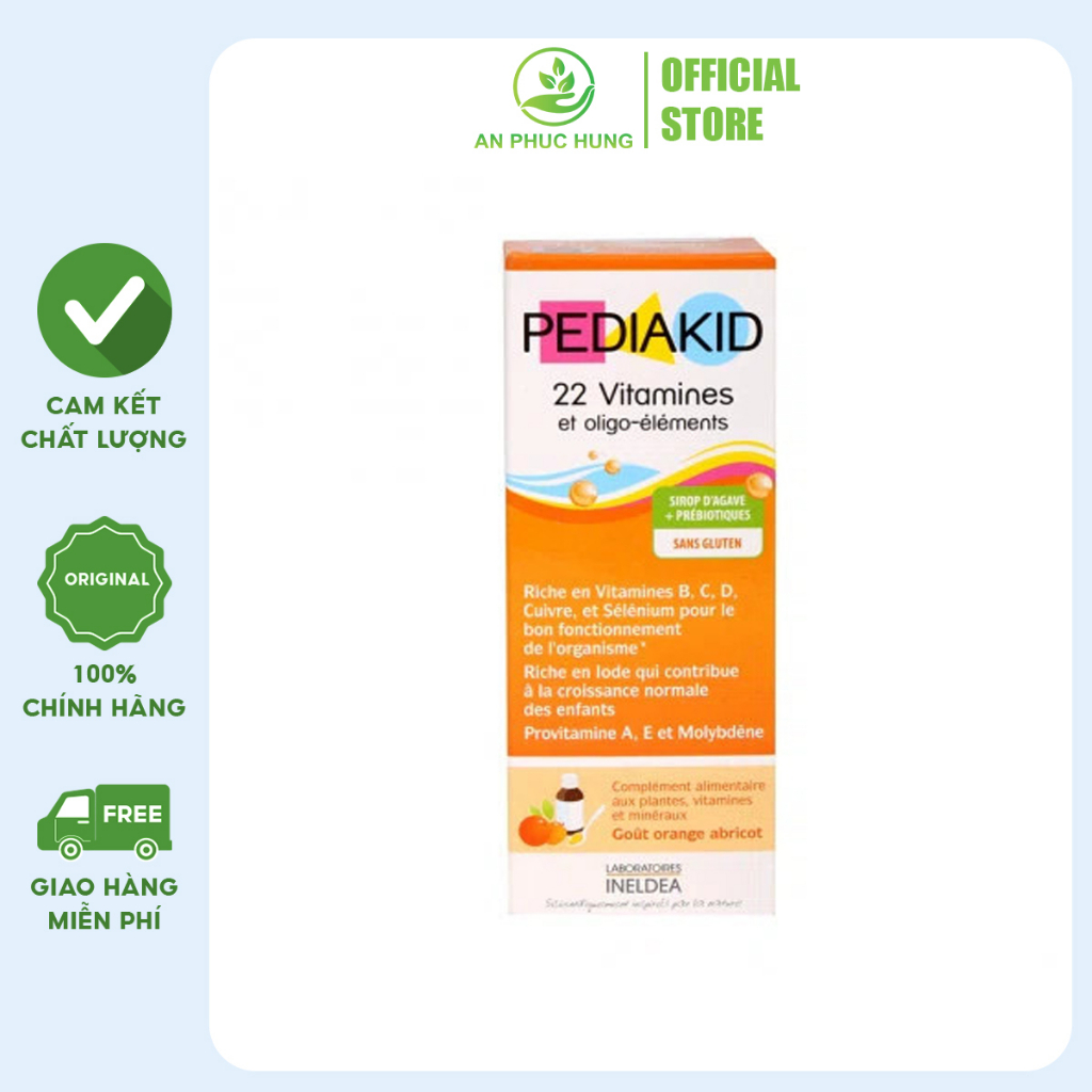 Siro bổ sung vitamin và khoáng chất cho bé Pediakid 22 Vitamines Chai 125ml Tăng Cường Sức Khỏe Miễn Dịch