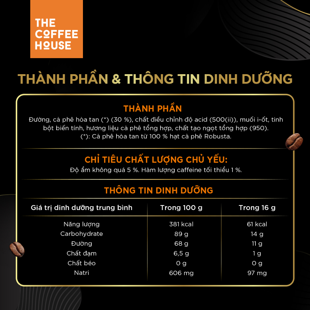 Hộp cà phê đen đá The Coffee House (Hộp 14 gói x 16 g)