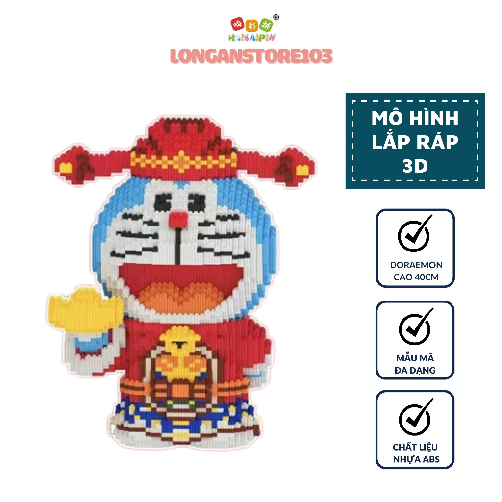 Bộ Đồ Chơi Xếp Hình Lego Doremon Thần Tài Siêu Đẹp Nhiều Màu Sắc Cho Trẻ Em Size Lớn Đa Dạng Chiều Cao