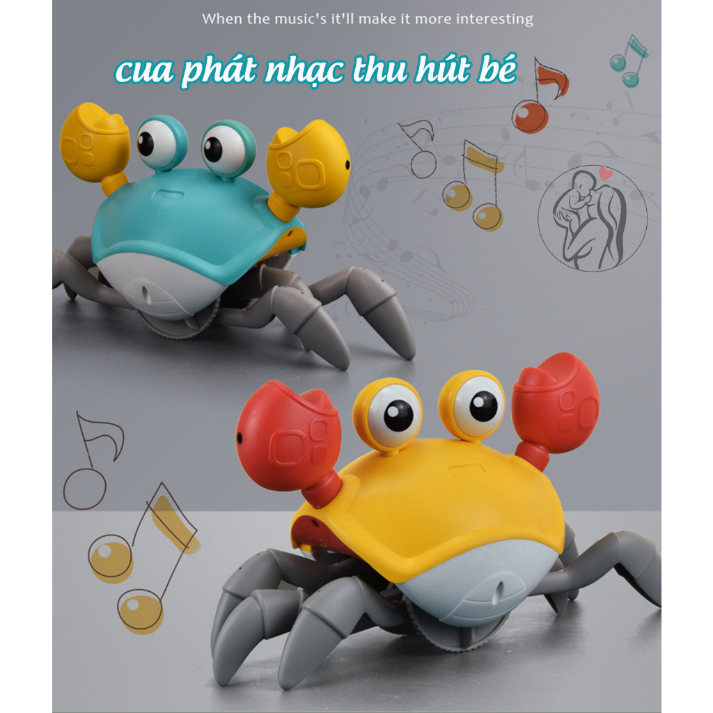 Đồ chơi cho bé con Cua cảm biến tự tránh vật cản thông minh có nhạc và có thể sạc lại