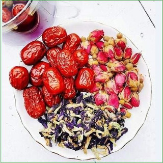 Trà đậu biếc mix táo đỏ, hoa hồng thanh nhiệt, dưỡng nhan, hỗ trợ giảm căng thẳng hiệu quả Satoso gói 10g