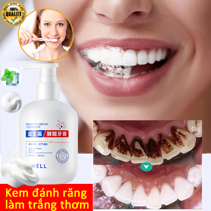Kem đánh răng làm trắng răng250g giảm vết ố vàng trênrăng hết hôi miệng giảm sâu răng Giữ Hơi Thở Thơm Mát chăm sóc nướu