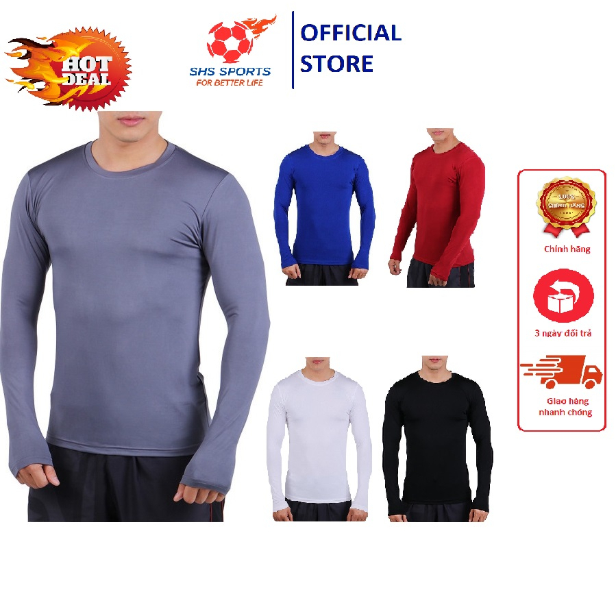 - Áo Dài Tay Trơn Thể Thao - Áo Lót Giữ Nhiệt, Chống Nắng, Co Giãn Tốt, Thấm Hút Mồ Hôi
