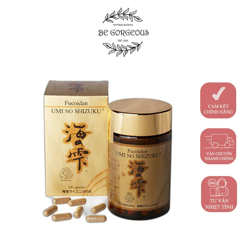 Viên uống Fucoidan Umi No Shizuku Vàng Nhật Bản nội địa 120 viên - Be Gorgeous