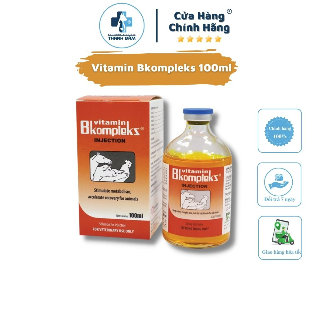 VITAMIN B KOMPLEKS – Bổ sung vitamin nhóm B – tăng sức – trợ lực – kích thích thèm ăn trên heo, trâu, bò