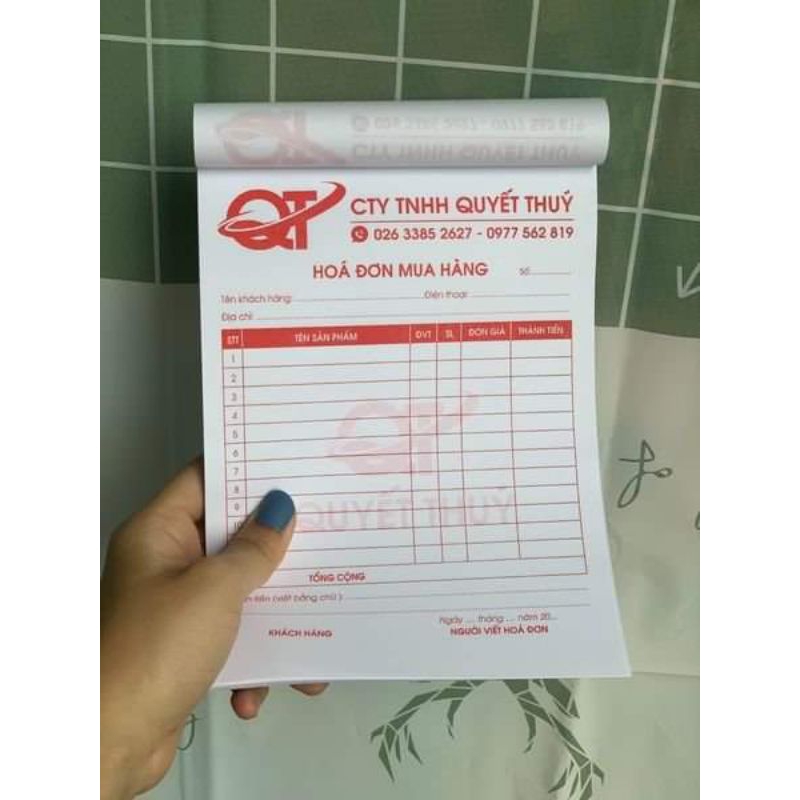 Hoá đơn bán lẻ in yêu cầu