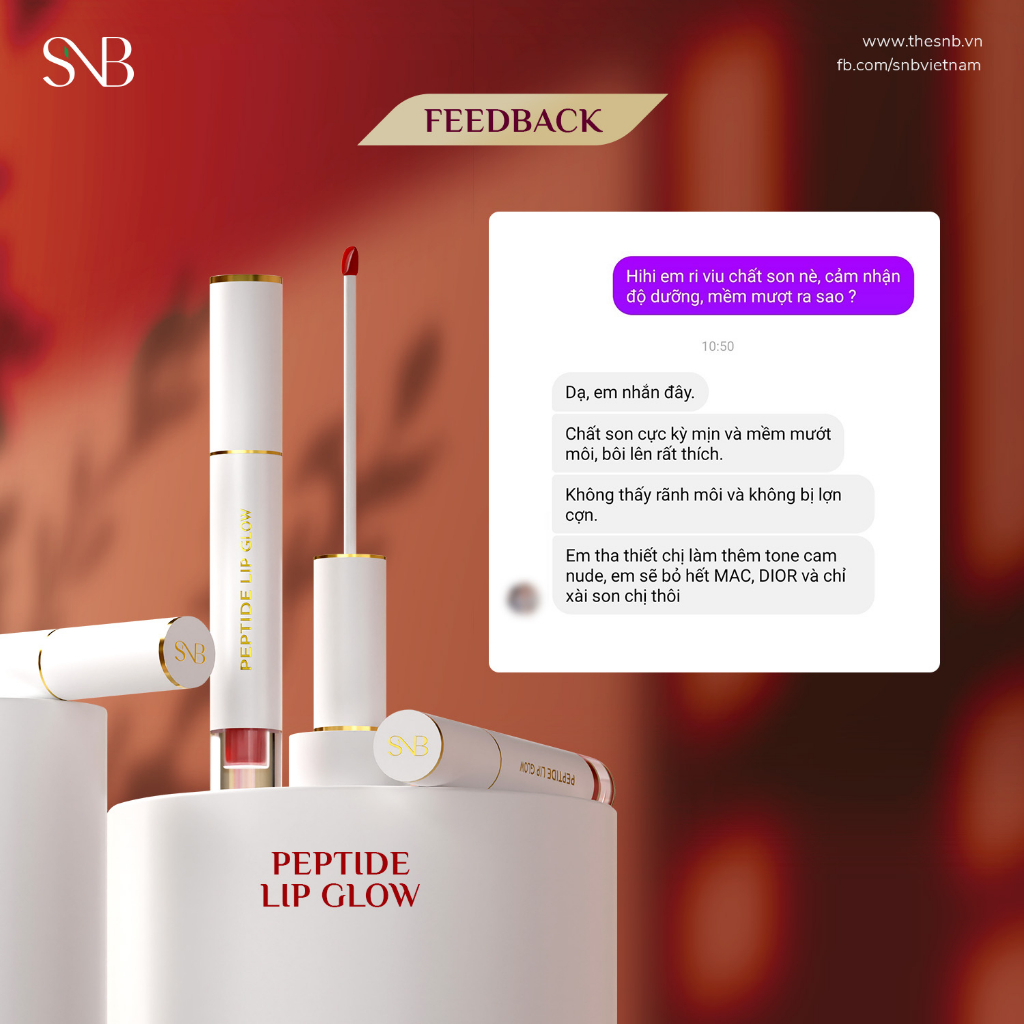 Son Dưỡng Môi Cung Cấp Vitamin Và Độ Ẩm SNB Peptide Lip Glow Màu Hồng