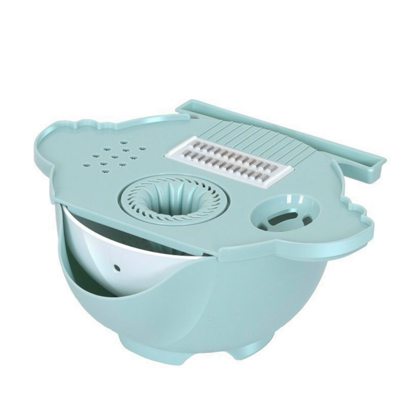 Bộ Chậu Rổ Đa Năng 9 Chức Năng Sơ Chế Thực Phẩm Nghiền Gừng Tỏi Thái Lát Đựng Rau Củ Quả Tiện Ích