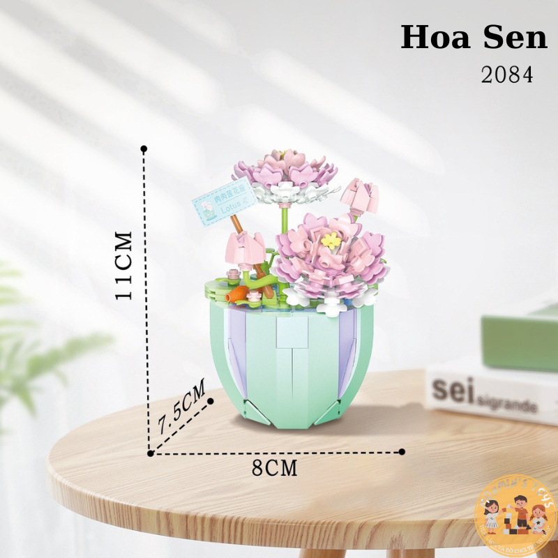 Mô hình lắp ráp hoa trang trí, mô hình lắp ráp chậu hoa 3D, hoa sen, hoa hồng, Lắp ráp mô hình động vật