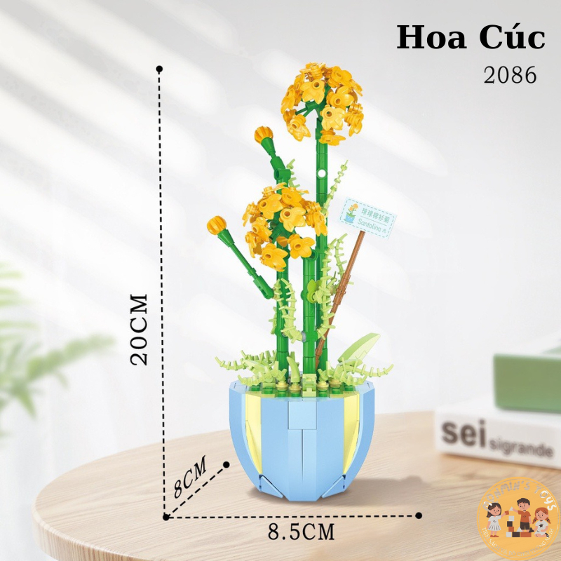 Mô hình lắp ráp hoa trang trí, mô hình lắp ráp chậu hoa 3D, hoa sen, hoa hồng, Lắp ráp mô hình động vật