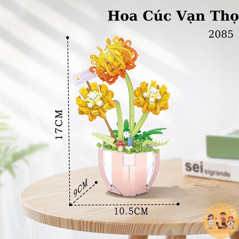 Mô hình lắp ráp hoa trang trí, mô hình lắp ráp chậu hoa 3D, hoa sen, hoa hồng, Lắp ráp mô hình động vật