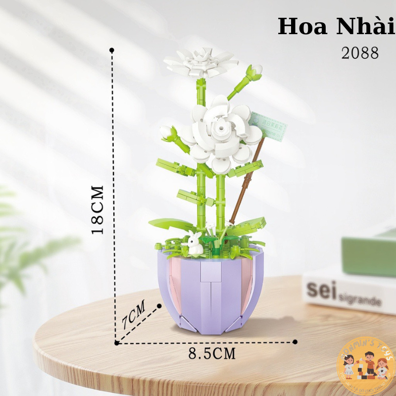 Mô hình lắp ráp hoa trang trí, mô hình lắp ráp chậu hoa 3D, hoa sen, hoa hồng, Lắp ráp mô hình động vật