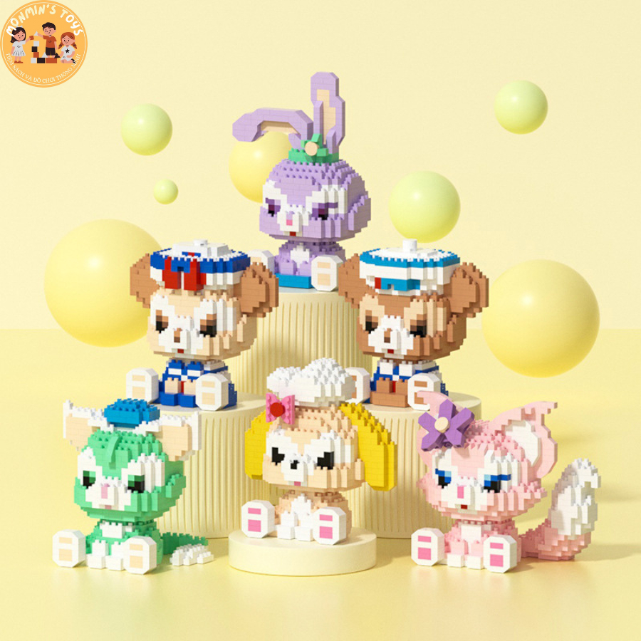 Mô hình lắp ráp hoa trang trí, mô hình lắp ráp chậu hoa 3D, hoa sen, hoa hồng, Lắp ráp mô hình động vật