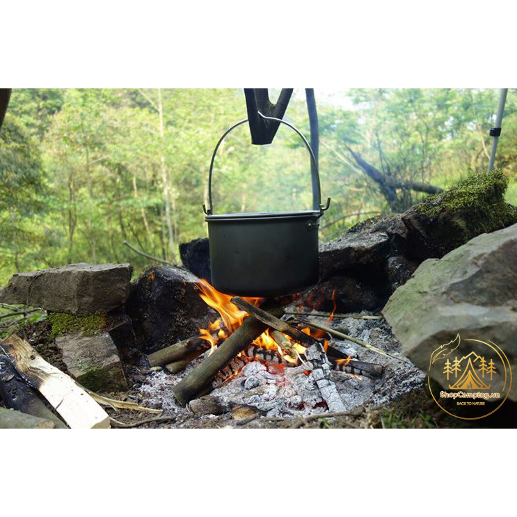 Nồi treo nhôm 4,2L dành cho 6-8 người, nồi lớn dã ngoại du lịch, cắm trại - Camping VietNam
