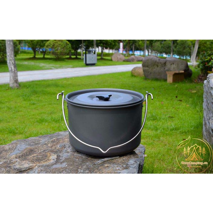 Nồi treo nhôm 4,2L dành cho 6-8 người, nồi lớn dã ngoại du lịch, cắm trại - Camping VietNam