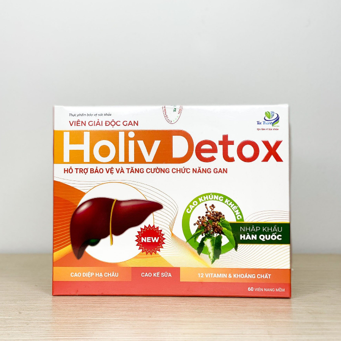 Viên giải độc gan Holiv Detox Tất Thành Pharma thanh lọc cơ thể 60 viên