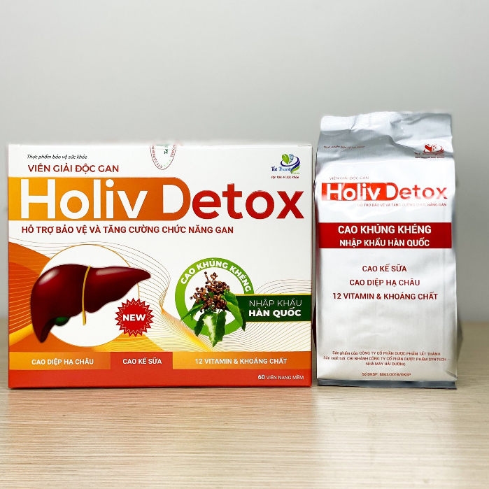 Viên giải độc gan Holiv Detox Tất Thành Pharma thanh lọc cơ thể 60 viên