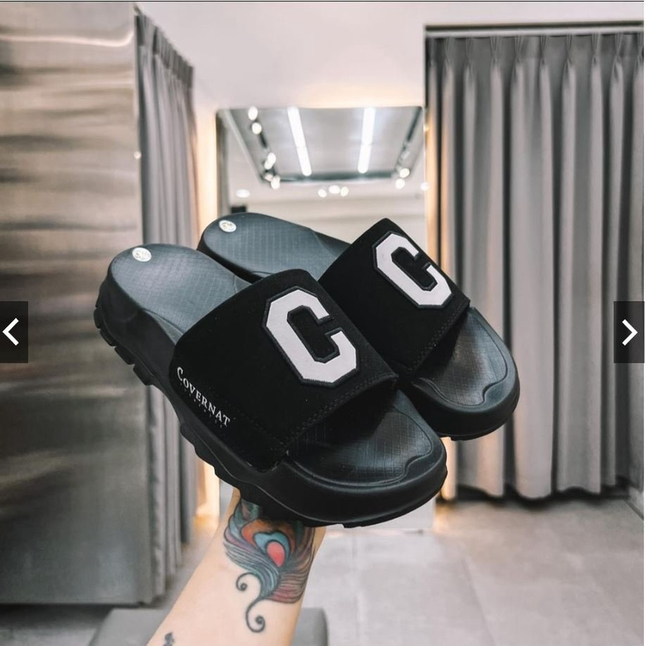 Dép Quai Ngang Nam Nữ Chữ C Quai Da Độn Đế 4cm Hottrend Mùa Hè 2023