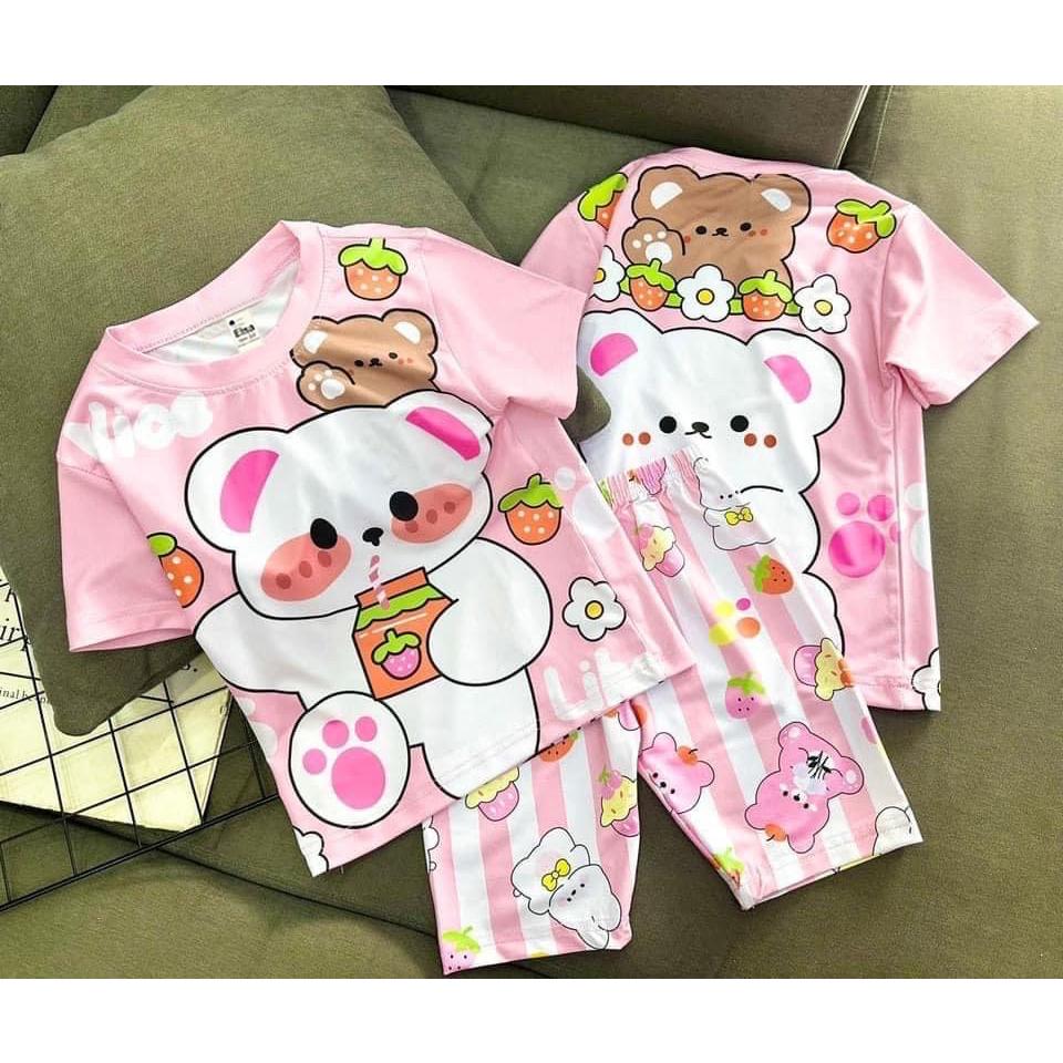 Bộ đồ Lửng bé Gái in hình 3D (9Kg-40Kg) chất liệu mềm mịn thoáng mát được các bé gái yêu thích Bán Chạy Nhất 2022###