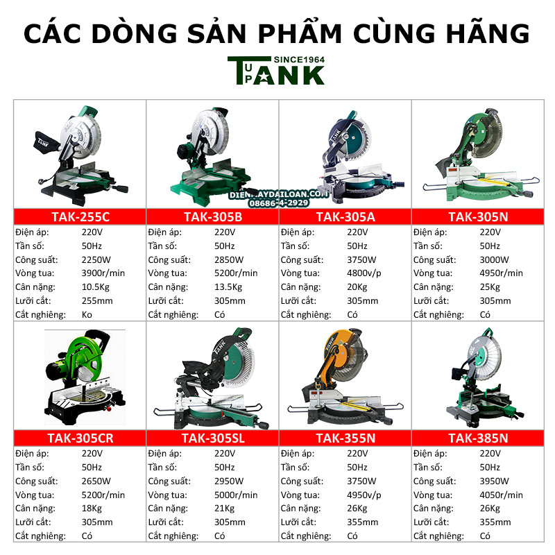 Máy cắt nhôm tank since 1964 TAK-305CR- BẢO HÀNH CHÍNH HÃNG