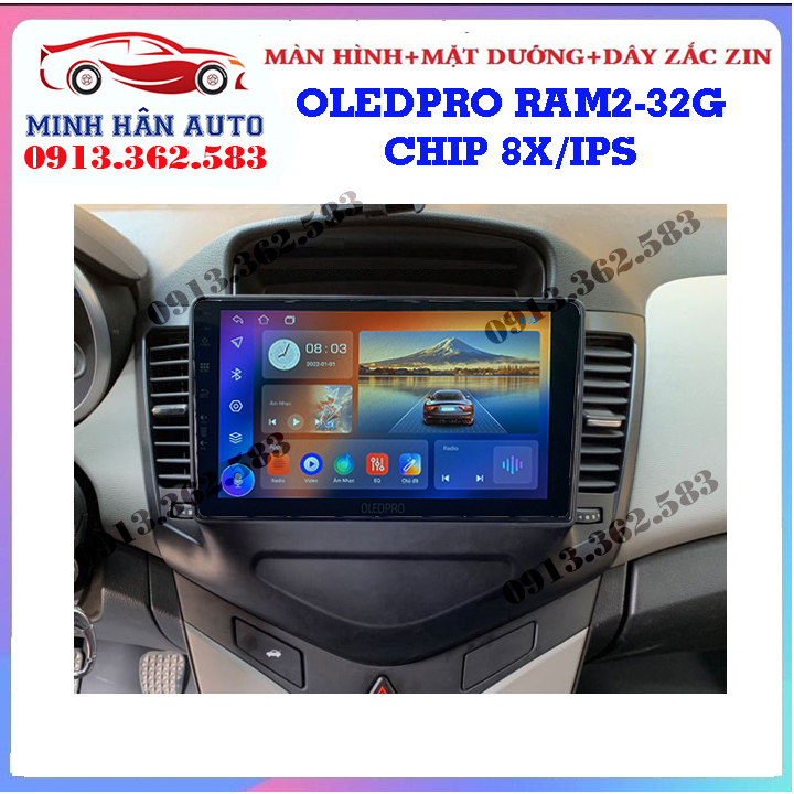 Bộ màn hình Android OLEDPRO WIFI RAM 2G ROM 32G cho xe CHEVROLET CRUZE 2009-2016, màn cảm ứng kết nối wifi
