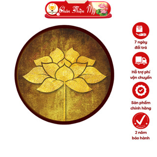  Đèn Hào Quang Hoa Sen In Tranh Trúc Chỉ CHÂN THIỆN MỸ Tranh Treo Phòng Thờ Trang Trí Tượng Phật TC-HQ-224 