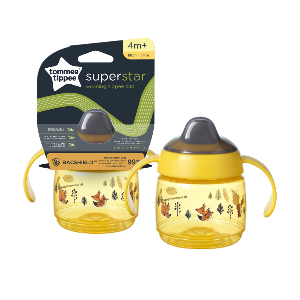 Bình Tập Uống Nước Có Vòi Mút Chống Tràn Tommee Tippee SuperStar 190ml, Cho Bé Từ 4 Tháng