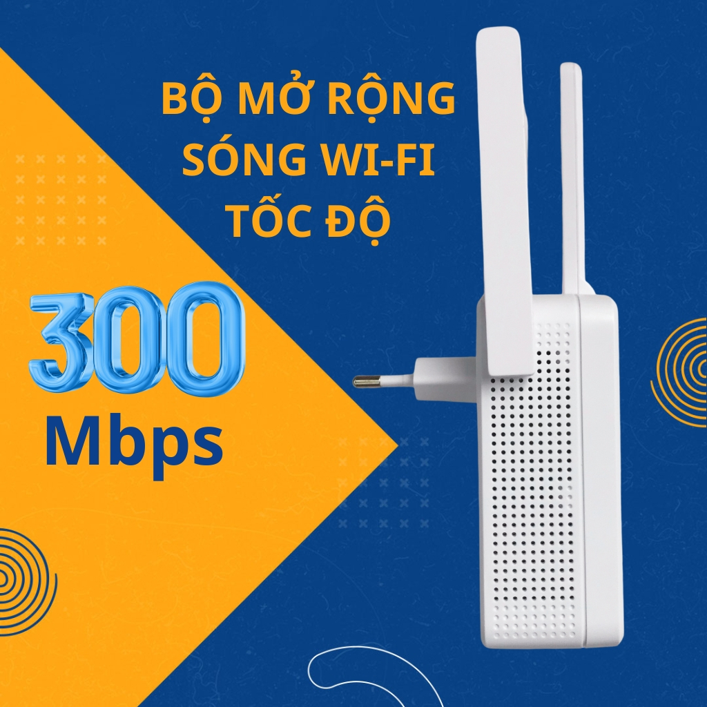 Bộ kích sóng wifi 3 râu Mercusys (wireless 300Mbps) cực mạnh, Cục thu phát hút mở rộng sóng wifi chính hãng VDS shop | BigBuy360 - bigbuy360.vn