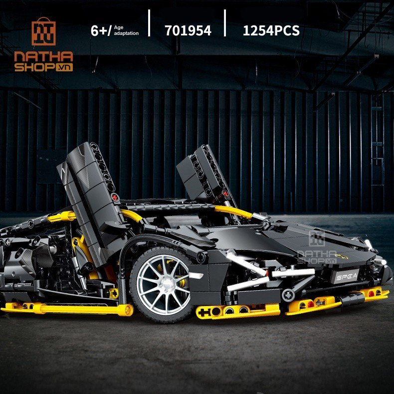 Mô Hình Lắp Ráp LEGO TECHNIC Lamboghini Aventador Black Gold RC701954 tỉ lệ 1:14 1254 PCS