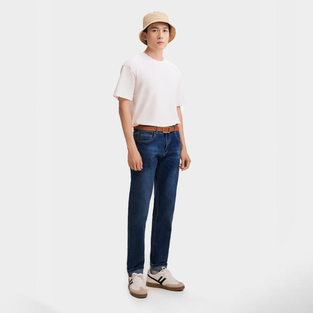 Quần Jean Nam Satoshi SAQJ55 slimfit màu xanh đậm trẻ trung năng động