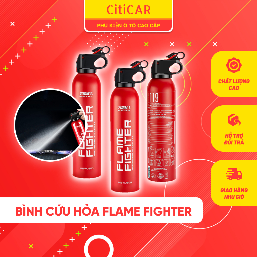Bình Cứu Hỏa Mini THẾ HỆ MỚI Để Xe Ô Tô Khẩn Cấp - Bình Chữa Cháy Để Bếp Ăn, Phòng Ngủ (Dung Tích 620ml)