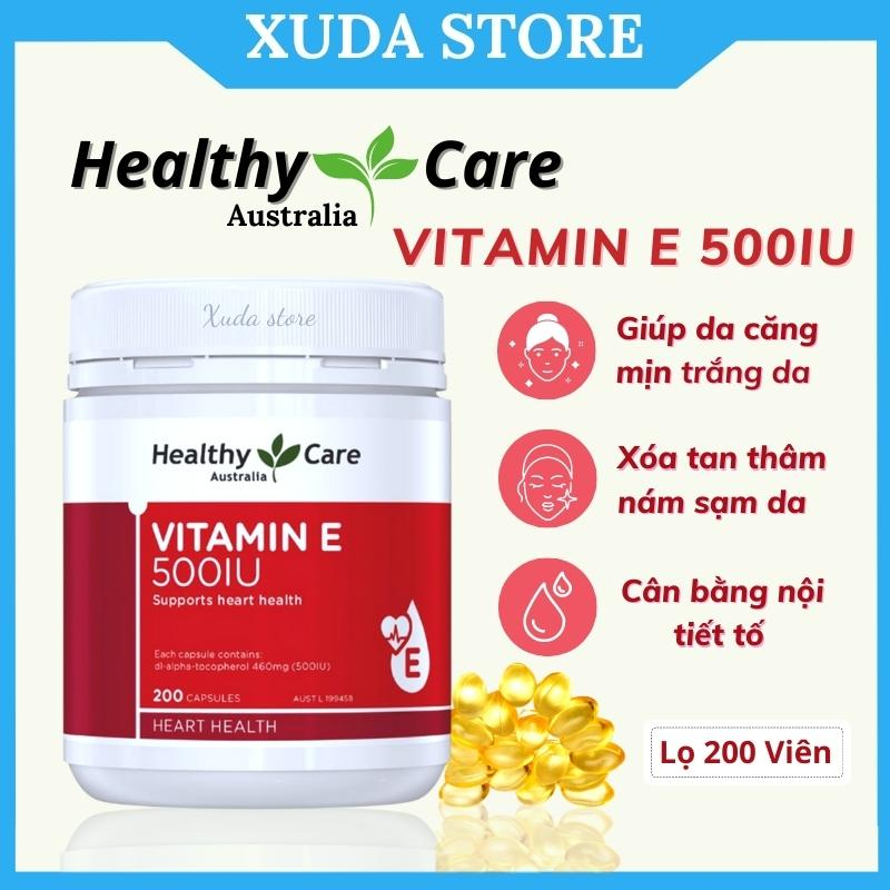 Viên Uống Vitamin E Healthy Care 500IU Hộp 200 Viên Của Úc