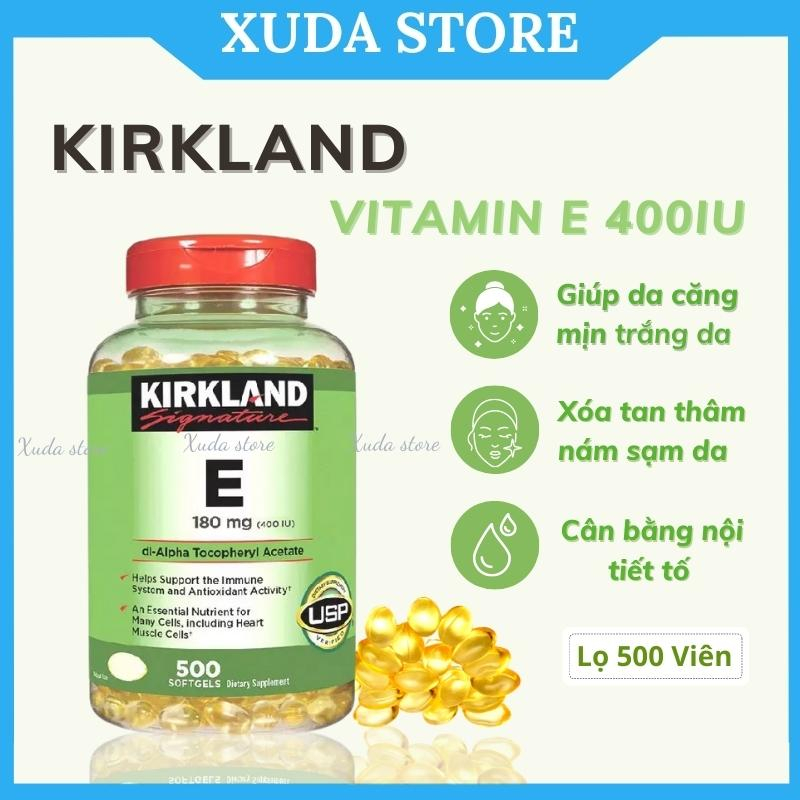 Viên uống Vitamin E Kirkland Signature Mỹ 400 IU 500 viên giúp sáng da và chống lão hóa | BigBuy360 - bigbuy360.vn