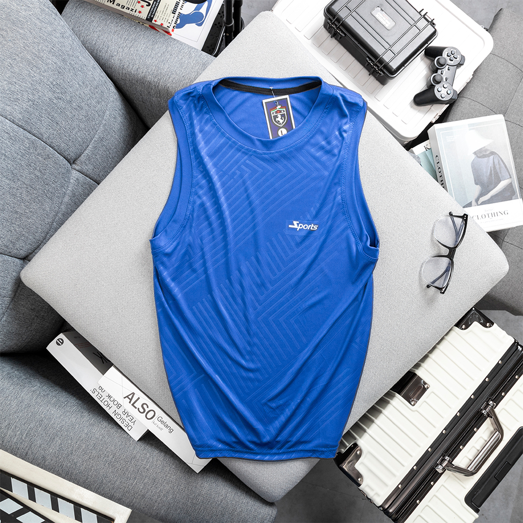 Áo tanktop nam, áo ba lỗ nam, áo sát nách nam dập vân thể thao co giãn thun lạnh 20X70F
