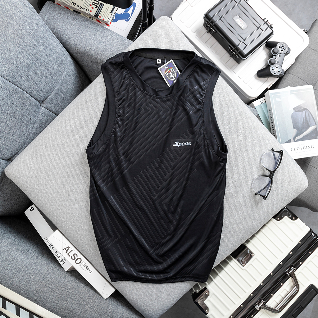 Áo tanktop nam, áo ba lỗ nam, áo sát nách nam dập vân thể thao co giãn thun lạnh 20X70F