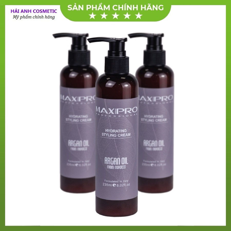Gel dưỡng tạo kiểu mềm Argan MAXIPRO 235ml tạo kiểu đa năng, tóc mềm bồng bềnh óng ả